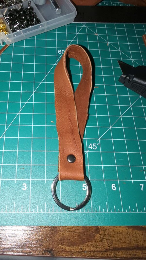 Med. Length Leather Lanyard.